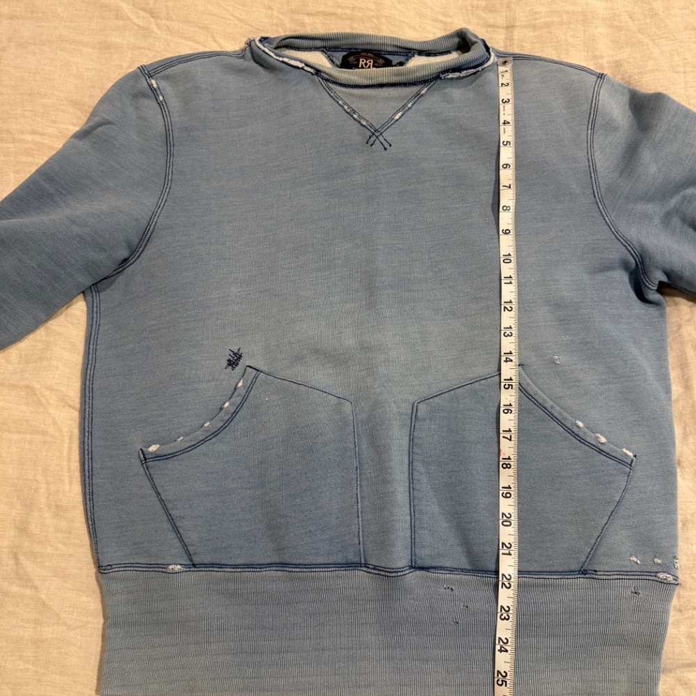 RRL Sweatshirt (*one of a kind*); Faded Indigo Blue; Medium - Picture 9 of 16